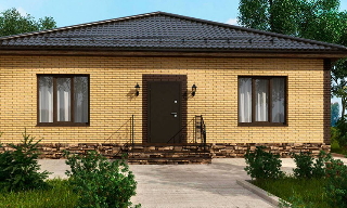 Проекты одноэтажных домов из кирпича | Строй-Пшк - Пушкино от 3684 рублей